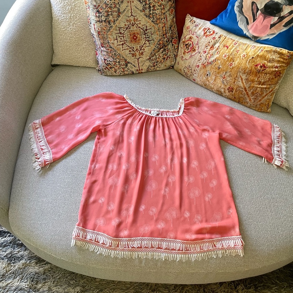 Miguelina Boho Blouse with Fringe Details